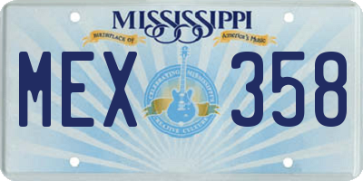 MS license plate MEX358
