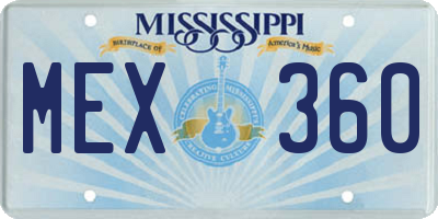 MS license plate MEX360