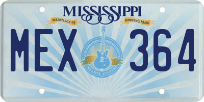 MS license plate MEX364