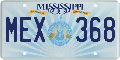 MS license plate MEX368