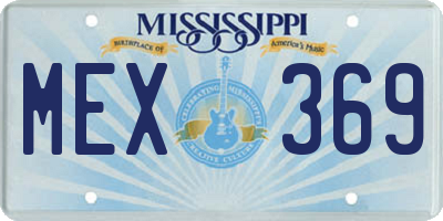 MS license plate MEX369