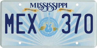 MS license plate MEX370