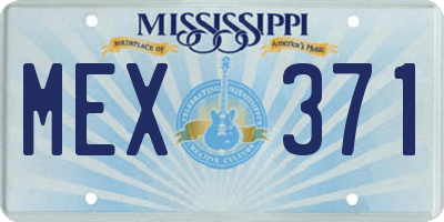 MS license plate MEX371
