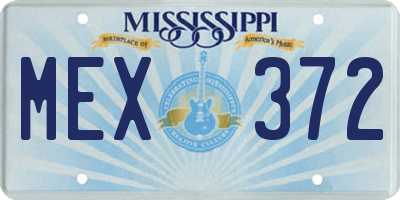 MS license plate MEX372