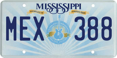 MS license plate MEX388