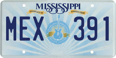 MS license plate MEX391