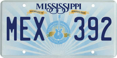 MS license plate MEX392