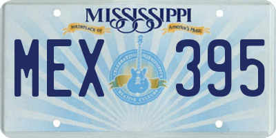 MS license plate MEX395