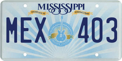 MS license plate MEX403
