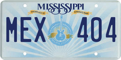 MS license plate MEX404