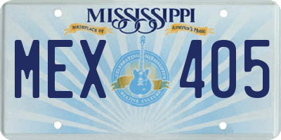MS license plate MEX405