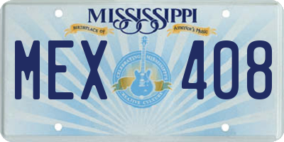 MS license plate MEX408