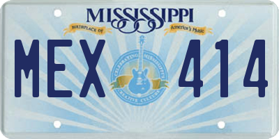 MS license plate MEX414