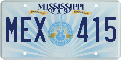 MS license plate MEX415