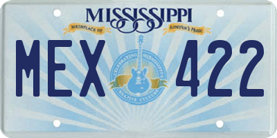 MS license plate MEX422
