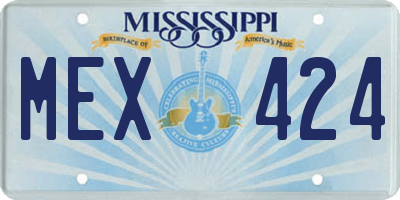 MS license plate MEX424