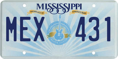 MS license plate MEX431
