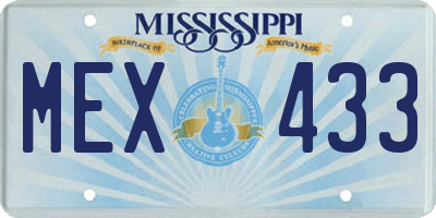 MS license plate MEX433