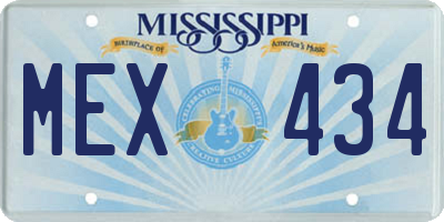 MS license plate MEX434