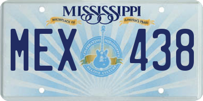 MS license plate MEX438