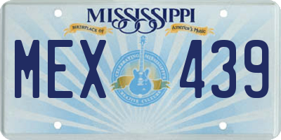 MS license plate MEX439