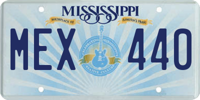 MS license plate MEX440