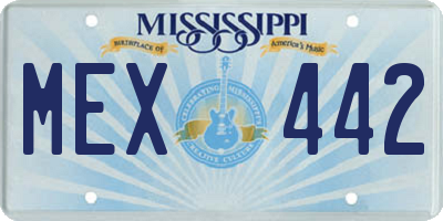 MS license plate MEX442