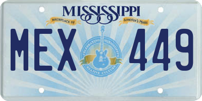 MS license plate MEX449