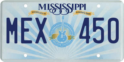 MS license plate MEX450
