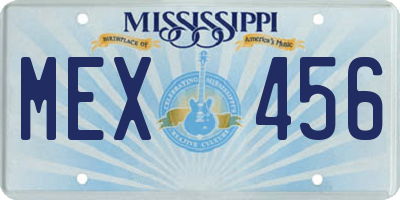 MS license plate MEX456