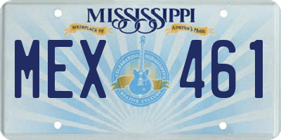 MS license plate MEX461