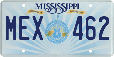 MS license plate MEX462