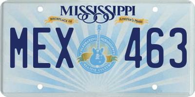MS license plate MEX463