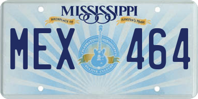 MS license plate MEX464