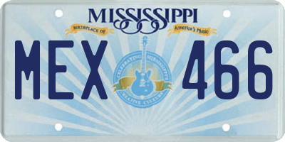MS license plate MEX466