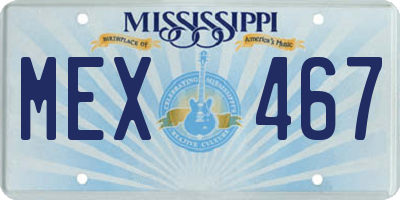 MS license plate MEX467
