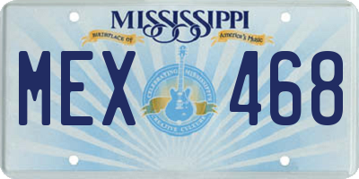 MS license plate MEX468