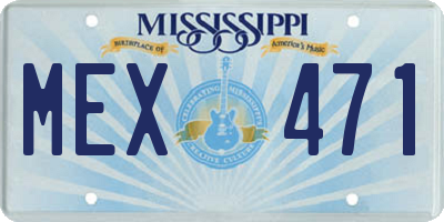MS license plate MEX471