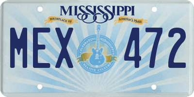 MS license plate MEX472
