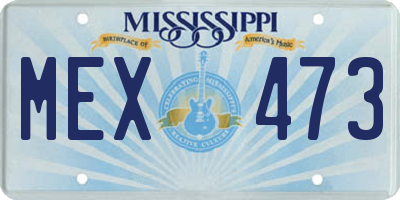 MS license plate MEX473