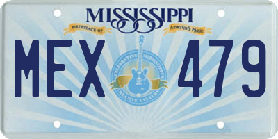 MS license plate MEX479