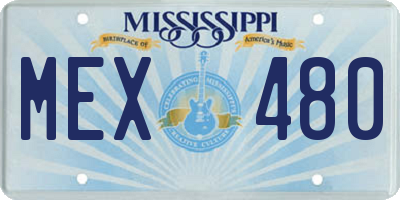 MS license plate MEX480