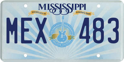 MS license plate MEX483