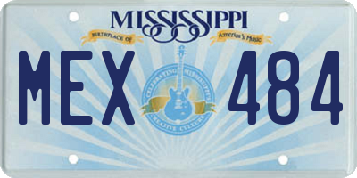 MS license plate MEX484