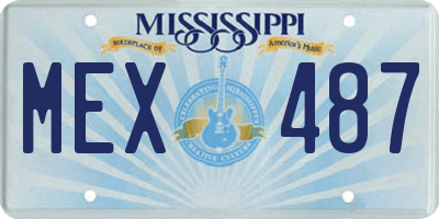 MS license plate MEX487