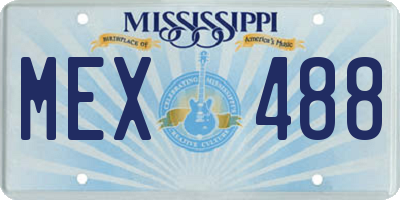 MS license plate MEX488
