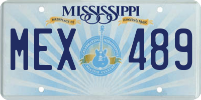 MS license plate MEX489
