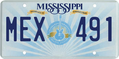 MS license plate MEX491