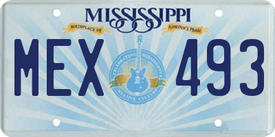 MS license plate MEX493