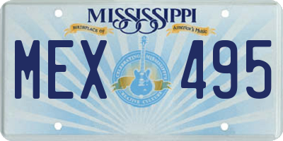 MS license plate MEX495